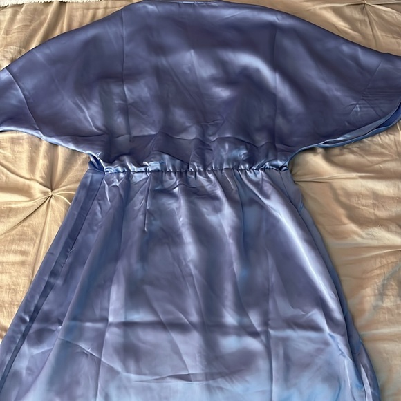 H&M Periwinkle Satin Wrap Dress - Picture 8 of 9